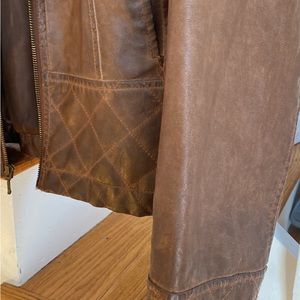 Distressed faux leather moto jacket